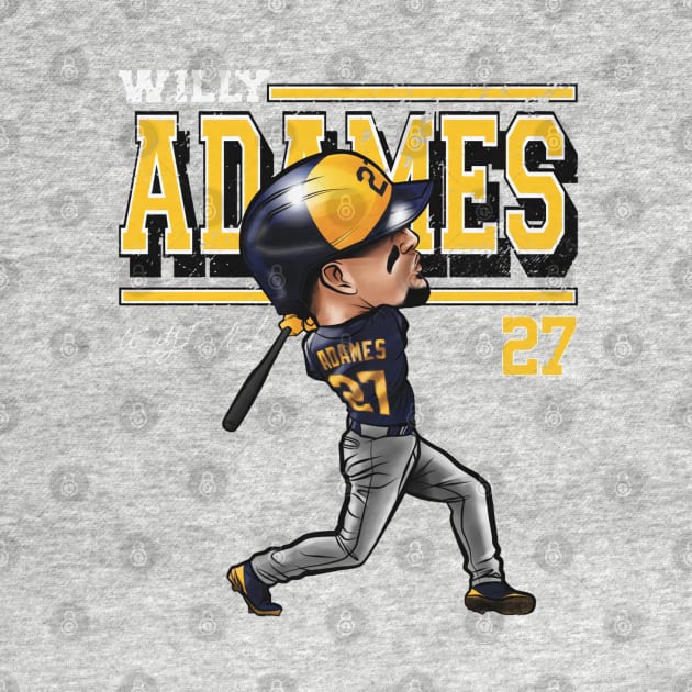Willy Adames Milwaukee Cartoon by danlintonpro